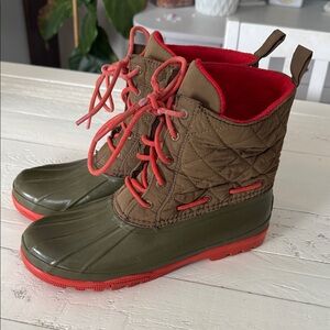 Sperry Waterproof Boots - Green and Red